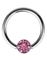BCR Piercing med Gnistrande Rosa Sten