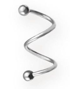 Dual Curve 1.2 x 14 mm - Silverfärgad Ögonbrynspiercing