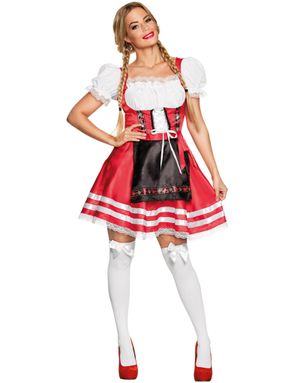 Röd Oktoberfestdräkt till Dam