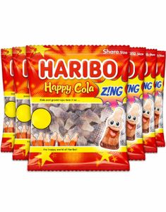 12 st Haribo Happy Cola Z!NG - Fizzy Vingummi Colaflaskor - Hela Lådan 1,68 kg