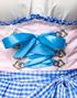 Ljusrosa Lyxig Dirndl-Oktoberfestklänning i Lyxkvalitet med Rutigt Förkläde