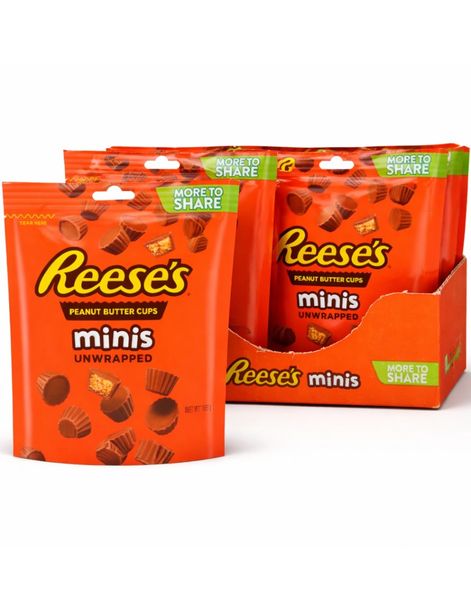 7 st Reese’s Mini Peanut Butter Cups Unwrapped - Hel Kartong 1,29 kg (USA Import)