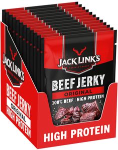 12 stk Jack Link's Protein Snacks Beef Jerky Original - Hel Eske 300 gram (USA Import)