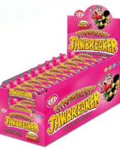 40 st 4-pk Zed Jawbreaker med Jordgubbssmak och Kärna av Tuggummi 1320 g - Hela Lådan