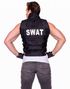 Svart SWAT-väst och handskar - Herrkostym Onesize