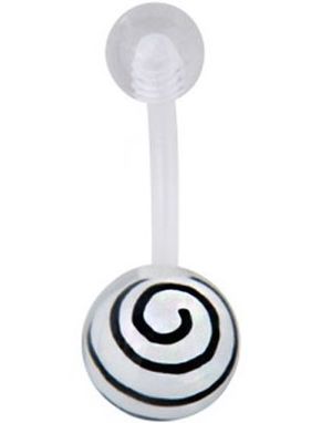 Hypnotize Me Navelpiercing - Vit/Svart