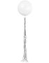 1 stk 60 cm Vit Ballong med Silverfärgad Ballongsvans 182 cm