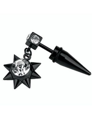 Hanging Diamond Star - Svart Fejkpiercing