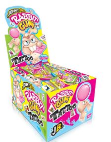 200 stk Rabbit Gum - Tutti Frutti Tyggegummi med Midlertidig Tatovering - Hel Eske 1 kg