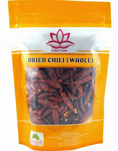 Dried Whole Chili - Hele Tørkede Chilier - Lotus Grand 100 gram (Vietnam)