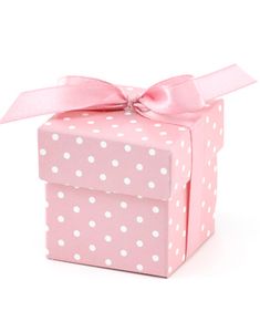 10 stk Babyrosa Gåvoaskar med Band 5x5 cm