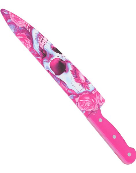 Rosa Kniv med Hodeskalle 38 cm