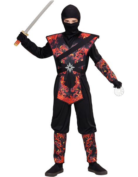 Flammande Ninjakrigare Barndräkt