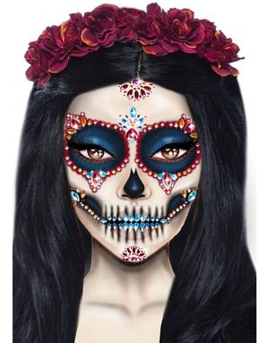 Day Of the Dead Färgglada Ansiktsstenar / Smycken 
