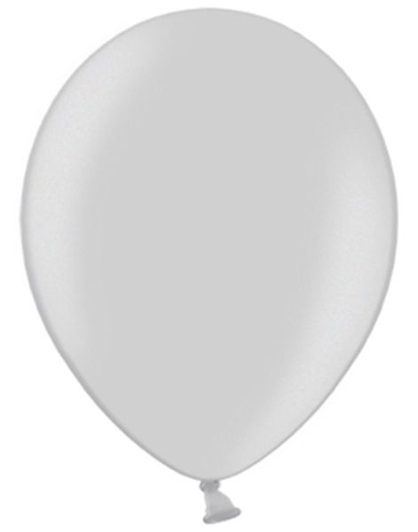 100 st 13 cm - MEGAPACK - Metallic-silverfärgade Ballonger