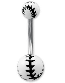 Tuff Navelpiercing med Baseball Kulor