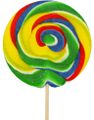 Rainbow Swirl Pops - Stor Rund Regnbågsfärgad Klubba - Candy Realms 125 gram