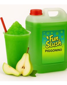 5 liter Piggonino Slushkoncentrat med Päronsmak – Ger 30 liter Färdig Popz Fun-slush