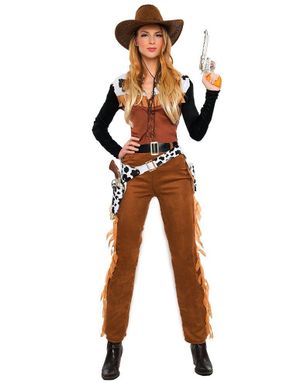 Brun Cowgirl Cowboy Dame - Kostyme
