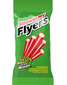 Maxilin Strawberry Flyers - Lakritsstänger med Jordgubbsfyllning 75 Gram
