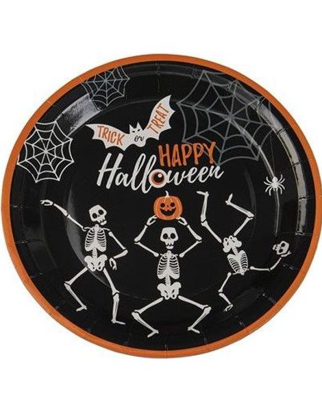 8 st. Kartongtallrikar Trick or Treat - Happy Halloween - 23 cm
