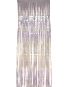 Vitt Draperi med Rosa Shimmer 244x91 cm