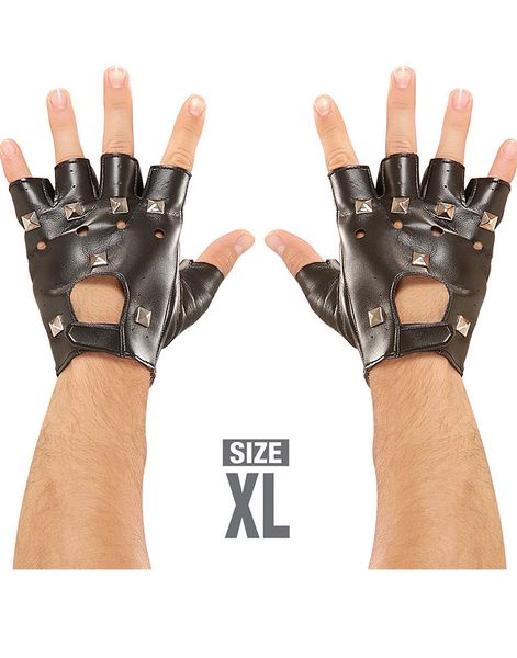 Stora Skinnimiterade Handskar med Nitar XL