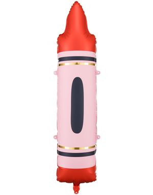 Rød Fargestiftformet Folieballong 23x104 cm