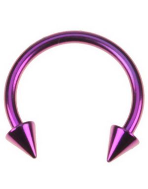 Rund Lila Ögonbrynspiercing med Spike Kulor - 1,2 x 8 mm