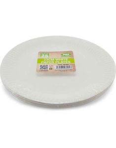 25 stk Hvite Miljøvennlige Engangstallerkener 23 cm