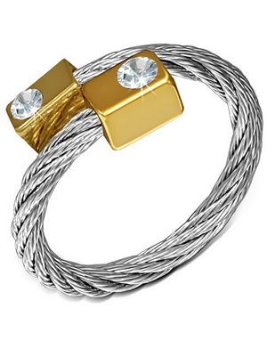 California - Silverfärgad Ring i Tvinnat Stål