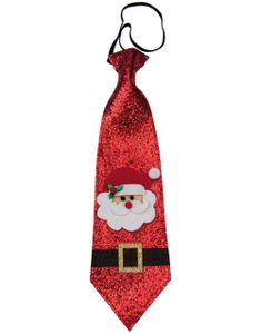 Röd Glittrande Jultomte Slips