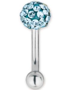 Glitter Ball Turkos - 1.2 x 8 mm Ögonbrynspiercing