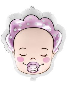 Rosa Baby Folieballong til Dåp, Babyshower og Bursdag 45x40 cm