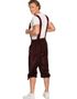 Bruna Oktoberfest Lederhosen med Röda Detaljer