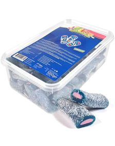 1 kg Boks med Sure Tykke Blå Bringebær Lakrisstenger