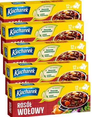 12 Förpackningar Med Kucharek Beef Bouillon - 12x12 St Biffbuljongtärningar 1,44 Kg (Polen)