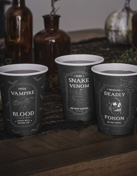 8 stk Halloween Papirkopper - Deadly Soiree