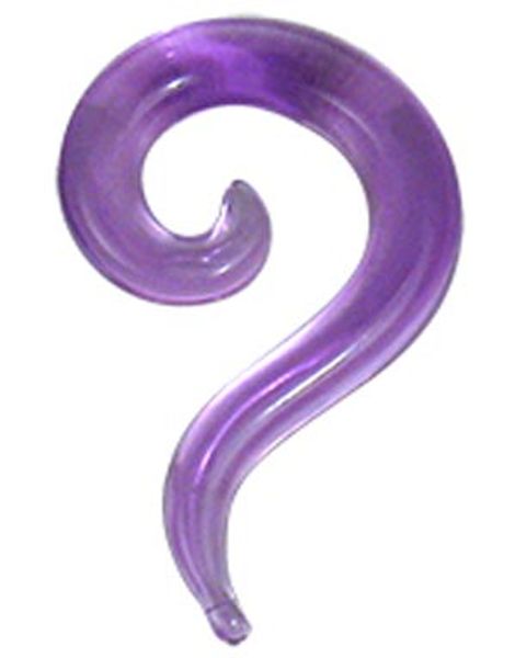 Lila Curl Expander Örpiercing i Akryl 2 mm
