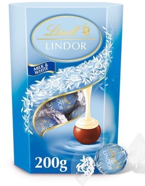Lindt Lindor Milk & White - Tryffelchoklad med Fyllning 200 Gram