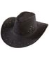 Svart Mocka Cowboy Hatt