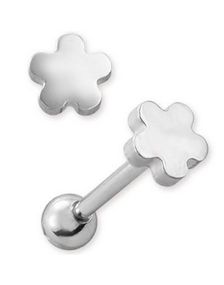 Tungpiercing med Blomformad Toppkula