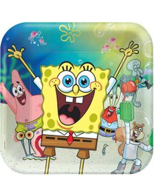 8 stk Svampebob Papptallerkener 23 cm