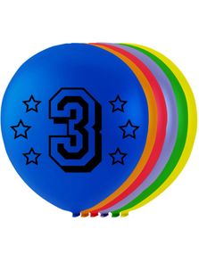 3 tal - 8 stk Flerfärgade Ballonger 26 cm