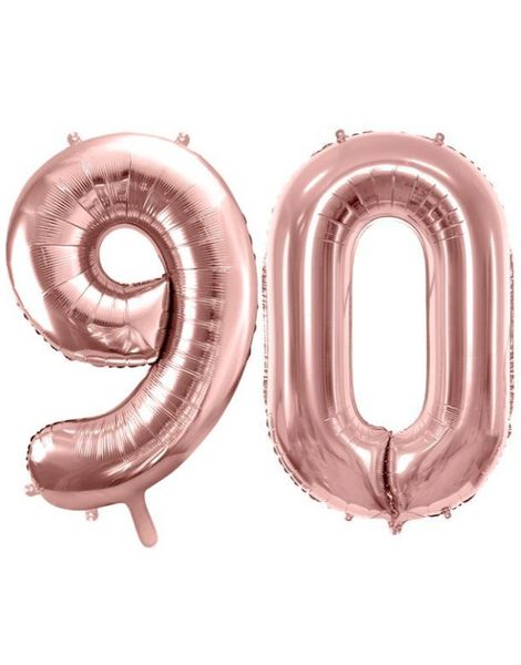 90 års ballonger - 86 cm roséguld