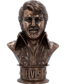 Licensierad Bronsfärgad Elvis Presley Byst 33 cm