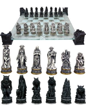 Schackbräda med Vampyr- och Varulvsfigurer 43 cm