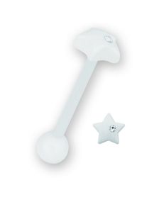 Star With Stone White - Tungpiercing