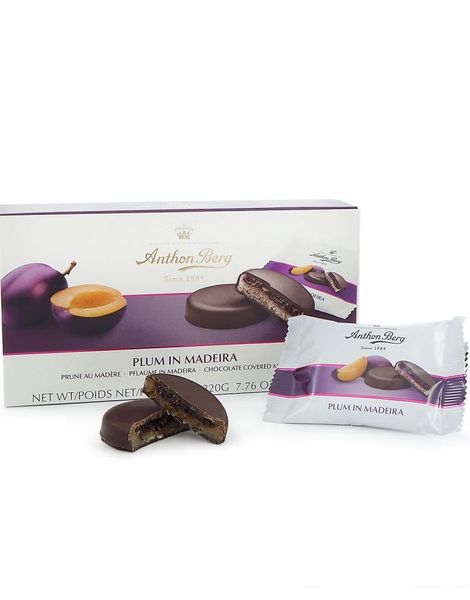 Anthon Berg Plommon på Madeira - Chokladtäckt marsipan och plommonfyllning 220 gram