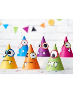 6 stk Partyhattar - Monsterfest
